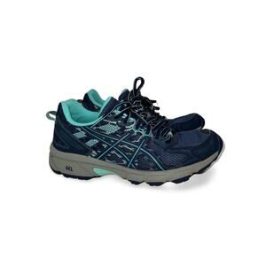 Asics Gel-Venture 6 Womens Athletic Running Shoes Size 7 Gray Blue Turquoise